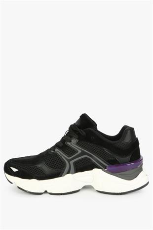 Hammerjack 101 25009-Z Siyah Mor Süet Kadın Sneaker