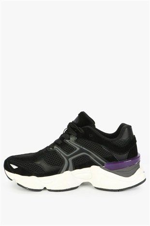 Hammerjack 101 25009-Z Siyah Mor Süet Kadın Sneaker