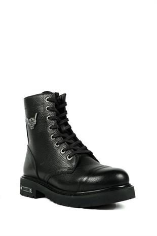 Hammerjack 102 18505-G Siyah Deri Kadın Bot