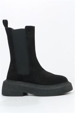 Hammerjack 455 2328-Z Sorte Siyah Süet Kadın Bot