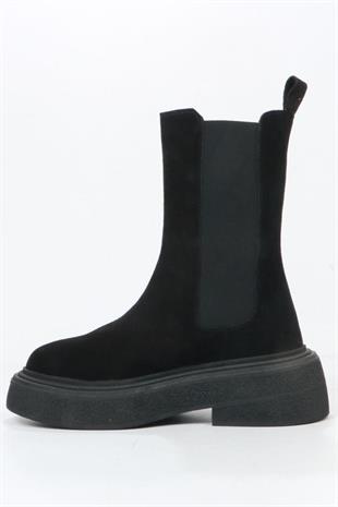 Hammerjack 455 2328-Z Sorte Siyah Süet Kadın Bot