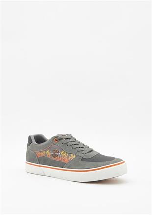 Harley Davidson 023M100350 Providence Grey Deri Erkek Sneaker