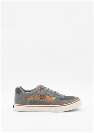 Harley Davidson 023M100350 Providence Grey Deri Erkek Sneaker