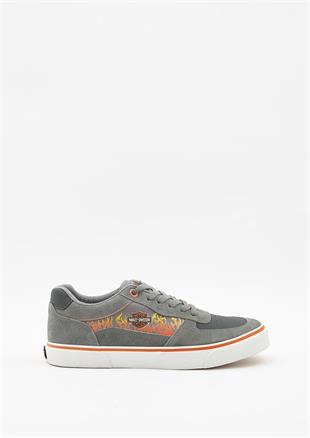 Harley Davidson 023M100350 Providence Grey Deri Erkek Sneaker