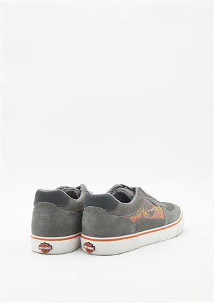 Harley Davidson 023M100350 Providence Grey Deri Erkek Sneaker