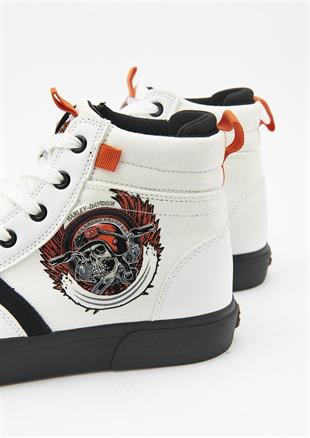 Harley Davidson 023M100351 Portland White Deri/Tekstil Erkek Sneaker