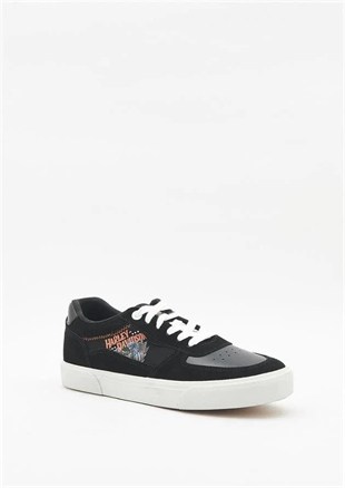 Harley Davidson 023M100380 Orlando Black Tekstil/Deri Erkek Sneaker
