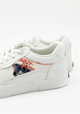 Harley Davidson 023M100380 Orlando White/Tekstil Deri Erkek Sneaker