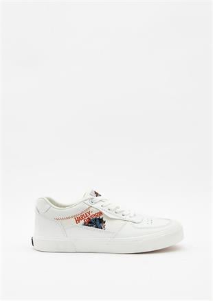 Harley Davidson 023M100380 Orlando White/Tekstil Deri Erkek Sneaker