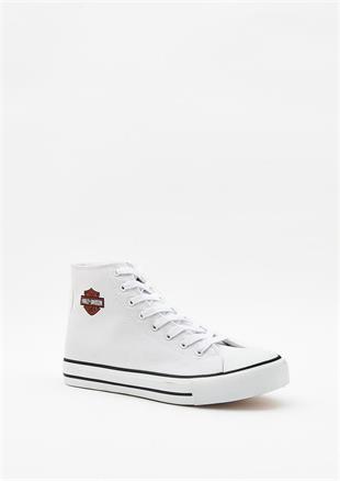 Harley Davidson 023M100382 Pittsburgh Plain White Erkek Sneaker