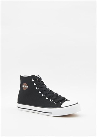 Harley Davidson 023M100382 Pittsburgh Plain Black Erkek Sneaker