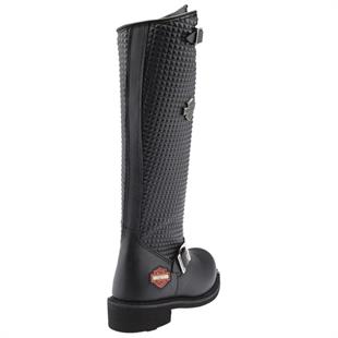 Harley Davidson 025G100329 Zoe Hi Black Yağlı Deri Kadın Çizme