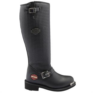 Harley Davidson 025G100329 Zoe Hi Black Yağlı Deri Kadın Çizme