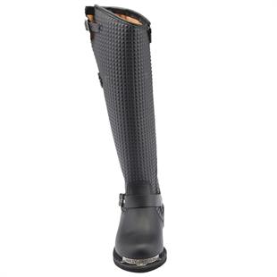 Harley Davidson 025G100329 Zoe Hi Black Yağlı Deri Kadın Çizme