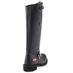 Harley Davidson 025G100329 Zoe Hi Black Yağlı Deri Kadın Çizme