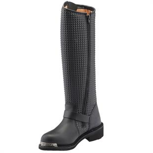Harley Davidson 025G100329 Zoe Hi Black Yağlı Deri Kadın Çizme
