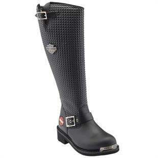 Harley Davidson 025G100329 Zoe Hi Black Yağlı Deri Kadın Çizme