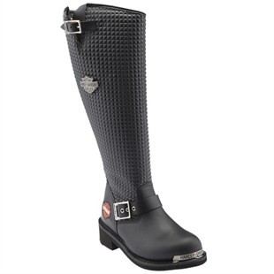Harley Davidson 025G100329 Zoe Hi Black Yağlı Deri Kadın Çizme