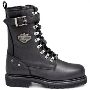 Harley Davidson 025G100385 Gladis Black Baskılı Deri Kadın Bot