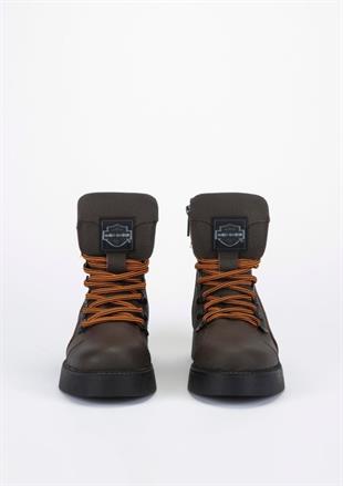 Harley Davidson 026G100011 Melfi Brown Baskılı Deri Kadın Bot