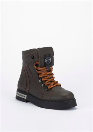 Harley Davidson 026G100011 Melfi Brown Baskılı Deri Kadın Bot