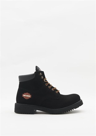 Harley Davidson 556 Mid Black Süet Erkek Bot