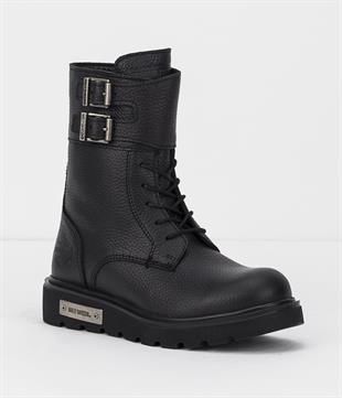 Harley Davidson Aden Black/Baskılı Deri Kadın Bot