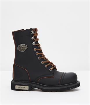 Harley Davidson Colmar Black/Orange Yağlı Deri Kadın Bot