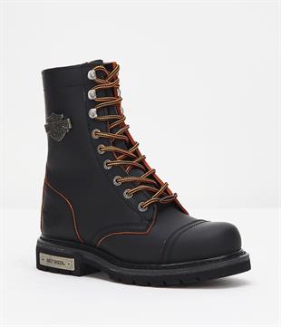 Harley Davidson Colmar Black/Orange Yağlı Deri Kadın Bot