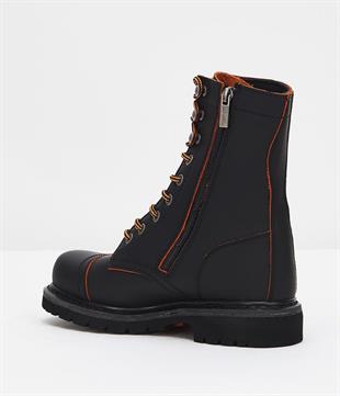 Harley Davidson Colmar Black/Orange Yağlı Deri Kadın Bot