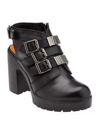 Harley Davidson Nuptse Black Deri Topuklu Kadın Ayakkabı