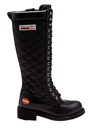 Harley Davidson Rem Black-Yağlı Deri Kadın Çizme