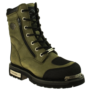 Harley Davidson Riddick Olive Crazy Deri Erkek Bot