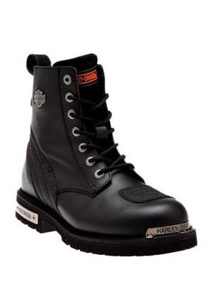 Harley Davidson Warren Black Deri Erkek Bot