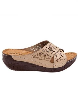 Hush Puppies 031Z1461 Malta Beige Deri Kadın Terlik
