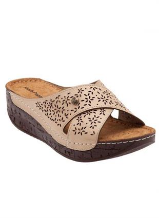 Hush Puppies 031Z1461 Malta Beige Deri Kadın Terlik
