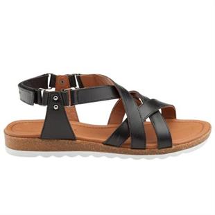 Hush Puppies 036Z100014 Helen Falke Black Kadın Deri Sandalet