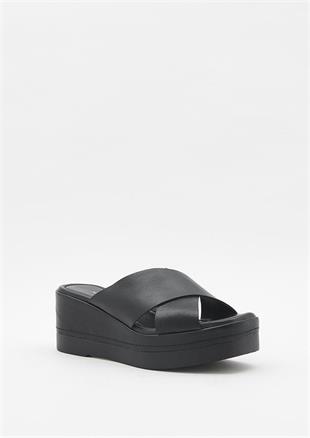 Hush Puppies Dayton 031Z101896 Siyah/Deri Kadın Terlik