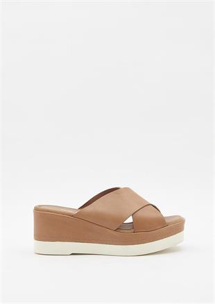 Hush Puppies Dayton 031Z101896 Taba Deri Kadın Terlik