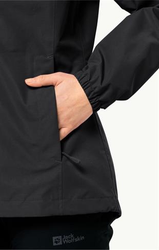 Jack Wolfskin 1111202_6000 Stormy Point 2L JKT W Black Kadın Outdoor Ceket
