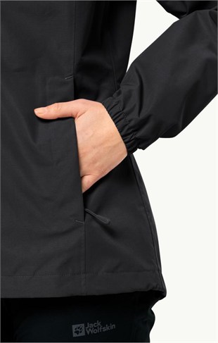 Jack Wolfskin 1111202_6000 Stormy Point 2L JKT W Black Kadın Outdoor Ceket