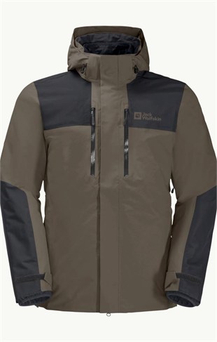 Jack Wolfskin 1115261_5719 Jasper 3IN1 JKT M Cold Coffee Erkek Outdoor Ceket