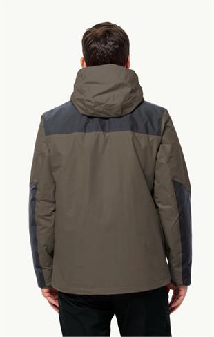 Jack Wolfskin 1115261_5719 Jasper 3IN1 JKT M Cold Coffee Erkek Outdoor Ceket