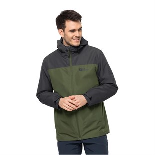 Jack Wolfskin 1115311-4129 Taubenberg 3 In 1 JKT M Greenwood Erkek Outdoor Ceket