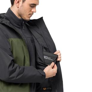 Jack Wolfskin 1115311-4129 Taubenberg 3 In 1 JKT M Greenwood Erkek Outdoor Ceket