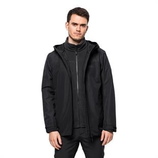 Jack Wolfskin 1115311_6000 Taubenberg 3IN1 JKT M Black Erkek Outdoor 3 In 1 Ceket
