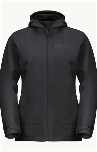 Jack Wolfskin 1115621_6000 Moonrise 3IN1 JKT W Black Kadın Outdoor Ceket