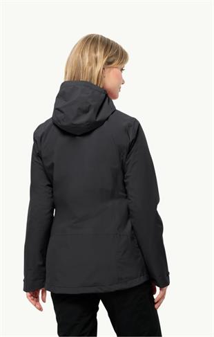 Jack Wolfskin 1115621_6000 Moonrise 3IN1 JKT W Black Kadın Outdoor Ceket