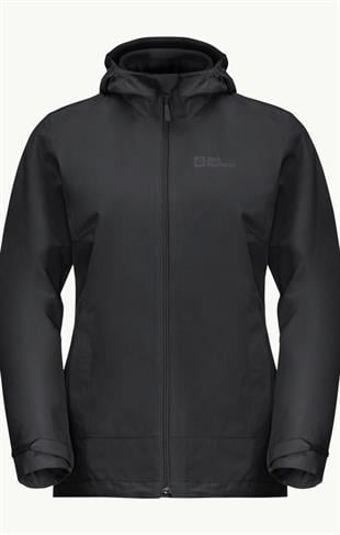 Jack Wolfskin 1115621_6000 Moonrise 3IN1 JKT W Black Kadın Outdoor Ceket