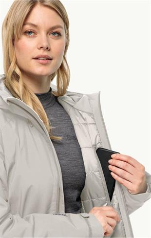 Jack Wolfskin 1115681_5609 Heidelstein Ins JKT W Dove Kadın Outdoor Ceket